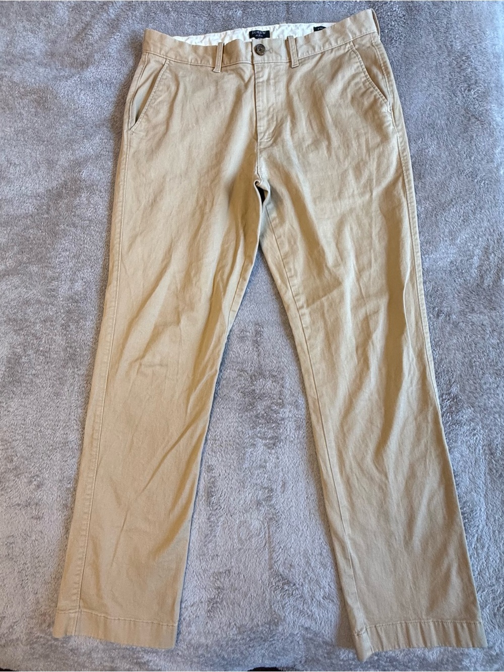 J.Crew Flex Straight Pants Mens 32/32 Tan Khaki Chino Stretch Casual Cotton